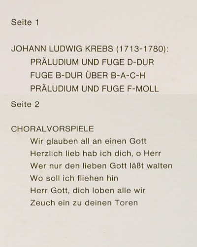 Stockmeier,Wolfgang: Johann Ludwig Krebs, Orgelwerke IV, Psallite Orgelportrait(179/160975), D,  - LP - K1687 - 20,00 Euro