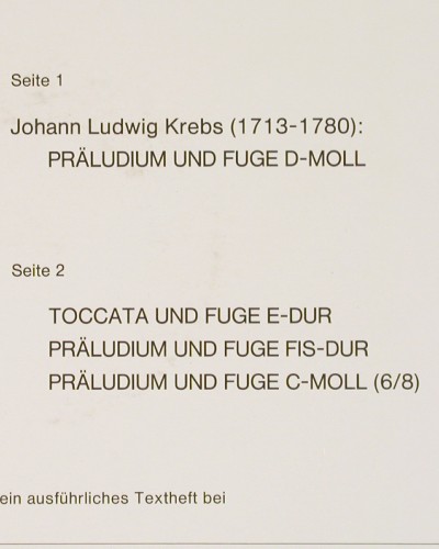 Stockmeier,Wolfgang: Johann Ludwig Krebs, Orgelwerke V, Psallite Orgelportrait(PSAL191/230 976), D,  - LP - K1688 - 20,00 Euro