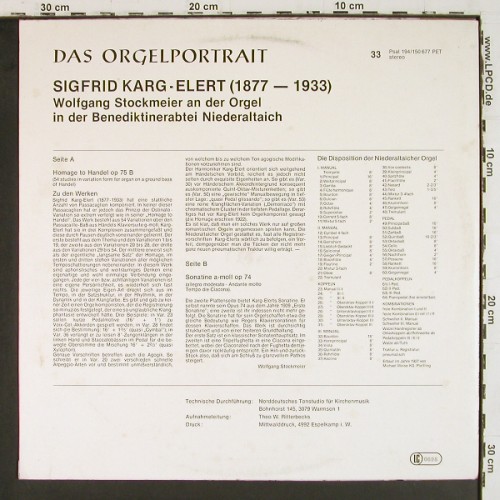 Stockmeier,Wolfgang: Sigfrid Karg-Elert, Psallite Orgelportrait(PSAL 194/150677), D,  - LP - K1689 - 20,00 Euro
