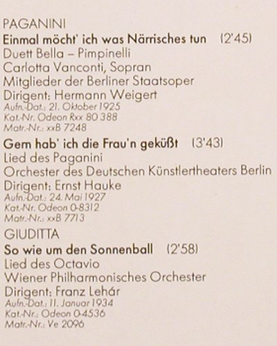 Tauber,Richard / Franz Lehar: Dokument einer Freundschaft, EMI (027-45 035), D Typ: LP Best.-Nr.: K545 Preis: 7,50 Euro.