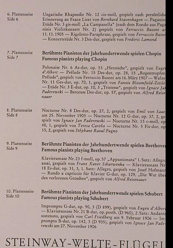 V.A.Welte-Mignon 1905: Erste Stereo Aufnahmen, Telefunken (6.35016 FK), D Typ: 5LP Best.-Nr.: L9280 Preis: 40,00 Euro.