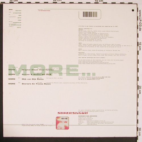 Van Dijk,Mijk: More*4, Superstition (2079), EEC, co, 1997 Typ: 12" Best.-Nr.: V5285 Preis: 7,50 Euro