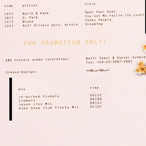 V.A.Urban '99 Summer E.P.: Nalin&Kane, G.Park, Blaze, Ruff Dri, Urban, Promo (urbdj 2035), EU, 1999 Typ: 12"*2 Best.-Nr.: V5862 Preis: 6,00 Euro