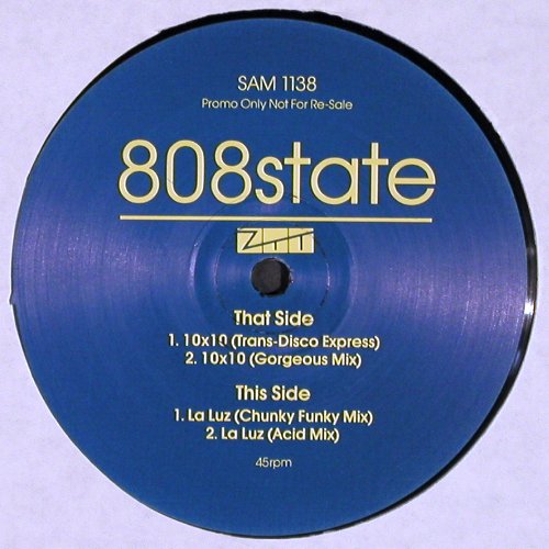 808 State: 10x10 *2 (trans/georg) / La Luz *2, ZTT, Promo (SAM 1138), D Typ: 12" Best.-Nr.: V5969 Preis: 6,00 Euro