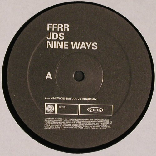 JDS: Nine Ways*2, ffrr (FX391), D, 2001 Typ: 12" Best.-Nr.: V6280 Preis: 7,50 Euro