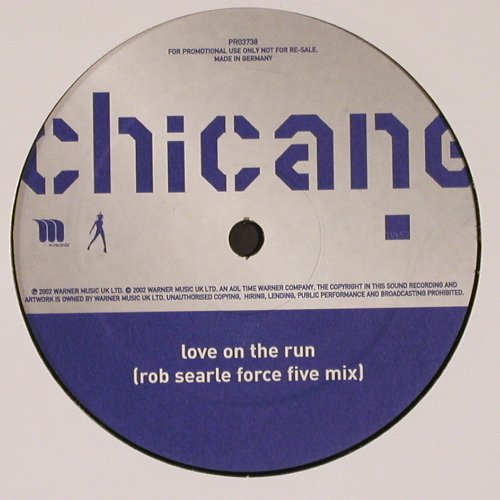 Chicane: Love On The Run*2, Promo, 33rpm, WEA, LC (PRO 3738), D, 2002 Typ: 12" Best.-Nr.: V6401 Preis: 7,50 Euro