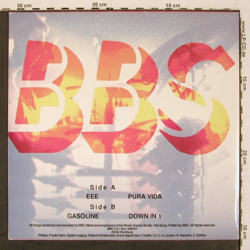 B.B.S.: EEE/Pura Vida/Gasoline/Down in 1, (BBS 001), D, vg+/m-,  - LP - V6850 - 50,00 Euro