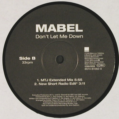 Mabel: Don't Let Me Down*4, WEA, D, 2001 Typ: 12" Best.-Nr.: V8075 Preis: 6,00 Euro.