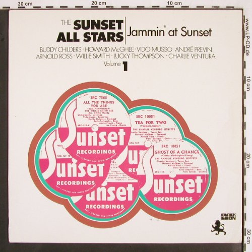 Sunset All Stars: Jammin' at Sunset Vol.1, Mono(1945), Black Lion (BLP 30112), NL, Ri, 1971 Typ: LP Best.-Nr.: V2572 Preis: 9,00 Euro