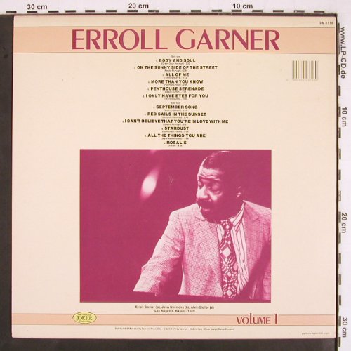 Garner,Eroll: Volume 1, Los Angeles August 1949, Joker (SM 3718), I, 1974 Typ: LP Best.-Nr.: V2746 Preis: 7,50 Euro