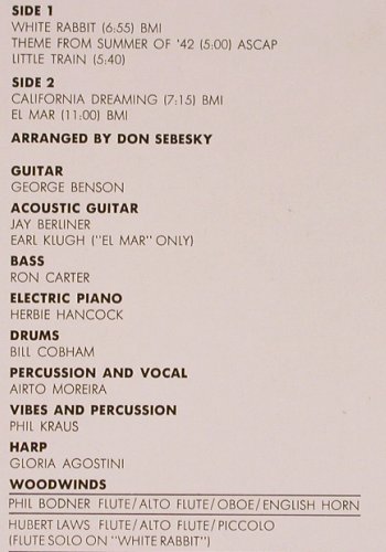 Benson,George: White Rabbit, Foc, CTI (6015), D, 1972 Typ: LP Best.-Nr.: V2752 Preis: 12,50 Euro
