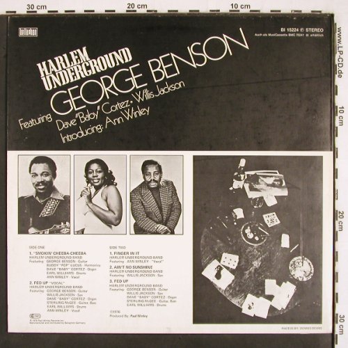 Harlem Underground Band: Same, feat. George Benson, Bellaphon (BI 15224), D, 1976 Typ: LP Best.-Nr.: V2754 Preis: 35,00 Euro