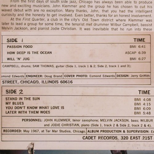 Klemmer,John - Quartets: Involvement, m /vg+, Cadet/Chess (CA 797), US, co, 1967 Typ: LP Best.-Nr.: V2767 Preis: 14,00 Euro