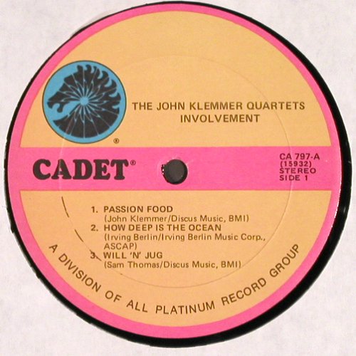 Klemmer,John - Quartets: Involvement, m /vg+, Cadet/Chess (CA 797), US, co, 1967 Typ: LP Best.-Nr.: V2767 Preis: 14,00 Euro