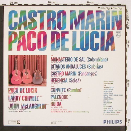 De Lucia,Paco: Castro Marin, Philips (6301 025), D, 1981 Typ: LP Best.-Nr.: V2863 Preis: 9,00 Euro