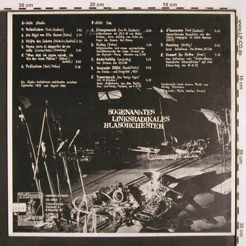 Sogennantes Linksradikales Blasorch: Mit Gelben Birnen, Trikont (US-0063), D, 1980 Typ: LP Best.-Nr.: V2870 Preis: 9,00 Euro