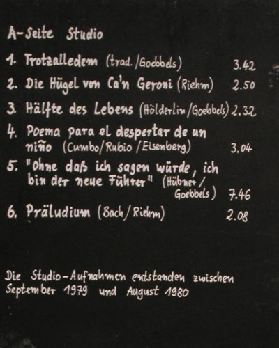 Sogennantes Linksradikales Blasorch: Mit Gelben Birnen, Trikont (US-0063), D, 1980 Typ: LP Best.-Nr.: V2870 Preis: 9,00 Euro