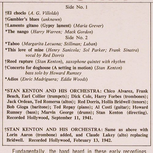 Kenton,Stan & his Orch.: The Formative Years, Hollyw.1942, Ace of Hearts (AH 123), UK, Mono, 1967 Typ: LP Best.-Nr.: V4243 Preis: 17,50 Euro