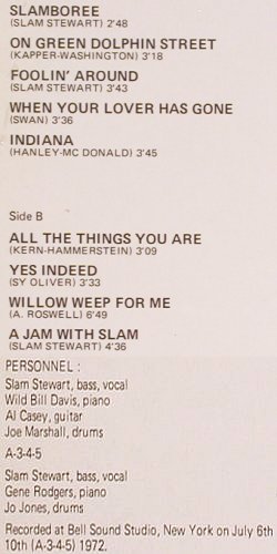 Stewart,Slam: Slamboree (1972), m /vg+, Black & Blue (33.049), F, 1973 Typ: LP Best.-Nr.: V4330 Preis: 9,00 Euro