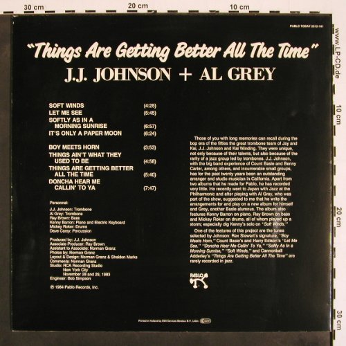 Johnson,J.J. & Al Grey: Things Are Gettinh Better All The T, Pablo Today (2312-141), EEC, 1984 Typ: LP Best.-Nr.: V4371 Preis: 12,50 Euro