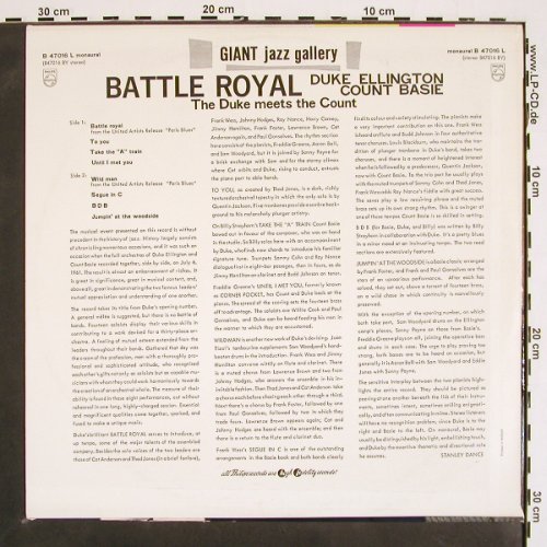 Ellington,Duke / Count Basie: Battle Royal, Duke meets the Count, Philips nonoaural (B 47016 L), S, 1962 Typ: LP Best.-Nr.: V4393 Preis: 24,00 Euro
