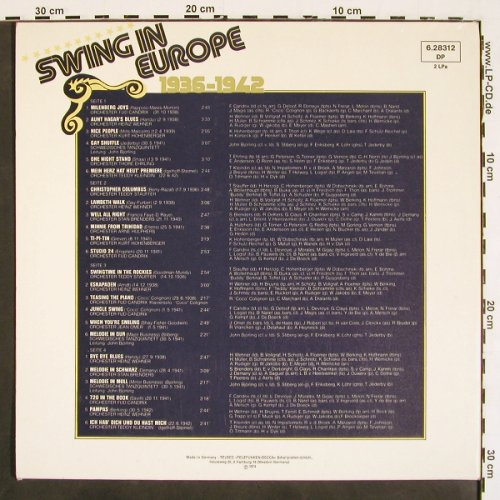 V.A.Swing in Europe / 1936-1942: Fud Candrix.. Orch.Teddy Kleindin, Telefunken (6.28312 DP), D, Mono, 1974 Typ: 2LP Best.-Nr.: V4707 Preis: 12,50 Euro
