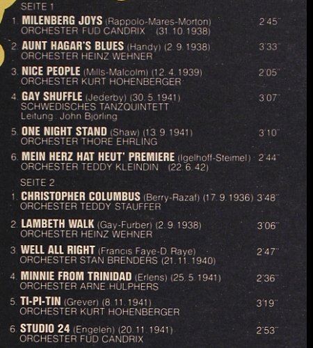 V.A.Swing in Europe / 1936-1942: Fud Candrix.. Orch.Teddy Kleindin, Telefunken (6.28312 DP), D, Mono, 1974 Typ: 2LP Best.-Nr.: V4707 Preis: 12,50 Euro