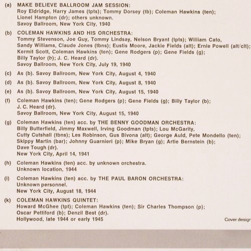 Hawkins,Coleman: Memorial (1940-1944), Jazz Society (AA 504), S Typ: LP Best.-Nr.: V4714 Preis: 9,00 Euro