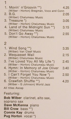 Wilber,Bob with D.McKenna & P.Horto: Original Wilber, m-/vg+, Phontastic(PHONT 7519), S, 1979 - LP - V4716 - 9,00 Euro