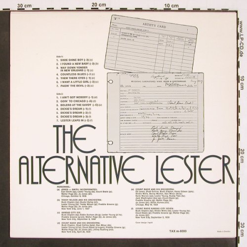 Young,Lester: The Alternative Lester (1936-1939), TAX(m-8000), S, 1975 - LP - V4717 - 12,50 Euro