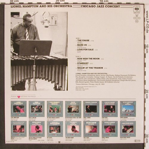 Hampton,Lionel: Chicago Jazz Concert (1954), CBS, I Love Jazz (CBS 21107), NL, 1984 Typ: LP Best.-Nr.: V4727 Preis: 7,50 Euro