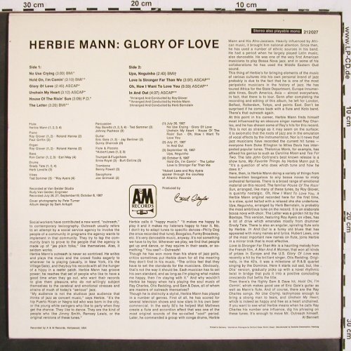 Mann,Herbie: Glory Of Love, AM(212 027), D, 1967 - LP - V4752 - 17,50 Euro