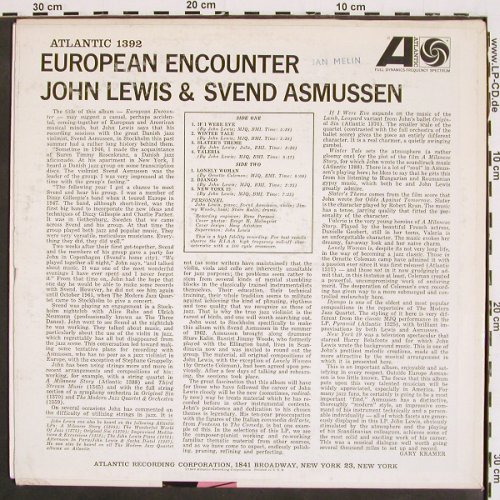 Lewis,John & Svend Asmussen: European Encounter, m-/vg+, Atlantic(1392), US, woc, 1962 - LP - V4753 - 12,50 Euro
