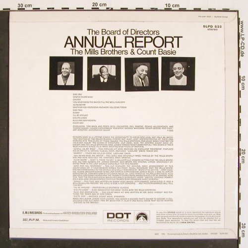 Mills Brothers & Count Basie: The Board of Directors Annual R., DOT (SLPD 522), UK, 1968 Typ: LP Best.-Nr.: V4838 Preis: 9,00 Euro