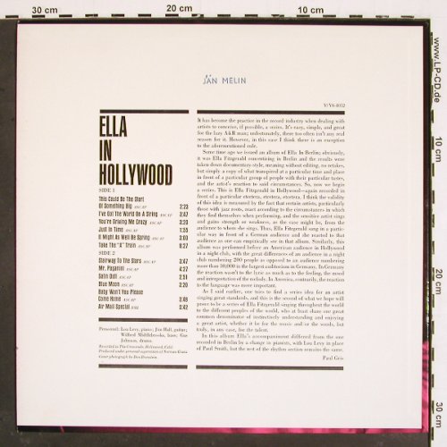 Fitzgerald,Ella: Ella In Hollywood, Live Crescendo, Verve(V-4052), US, woc, 1961 - LP - V4850 - 20,00 Euro