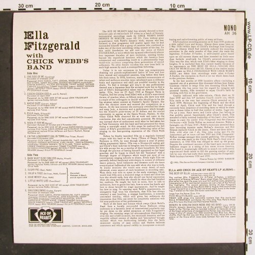 Fitzgerald,Ella: with Chick Webb's Band, rec.1939-40, Ace of Hearts, Mono(AH 36), UK,m /vg+, 1962 - LP - V4852 - 12,50 Euro