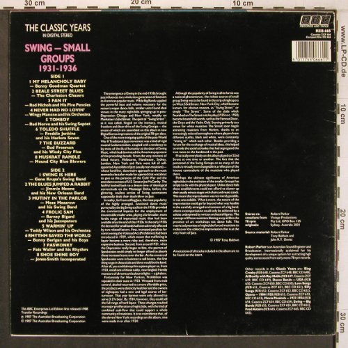 V.A.Swing - Small Groups 1931 to 36: B.Goodman.. Jones Smith Inc.,Vol.10, BBC (REB 666), UK, 1987 Typ: LP Best.-Nr.: V4860 Preis: 9,00 Euro