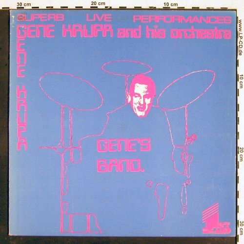 Krupa,Gene & his Orch.: Gene's Band, Live Perf., rec.1949, First Heart No.1960/3000 (FH-26), UK, m-/vg+, 1979 Typ: LP Best.-Nr.: V4867 Preis: 9,00 Euro