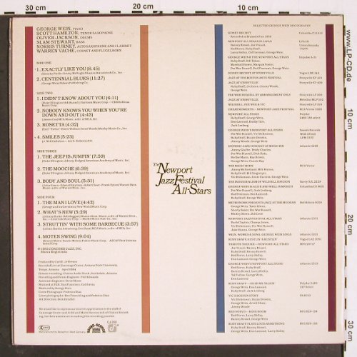 Newport Jazz Festival All Stars: rec84,Georg Wein, Scot Hamilton,Foc, Concorde (CJ-260), D, m /vg+, 1985 Typ: 2LP Best.-Nr.: V4872 Preis: 9,00 Euro