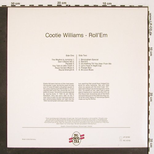 Williams,Cootie: Roll'em, Big Band Era (LP 20182), D, 1985 Typ: LP Best.-Nr.: V4876 Preis: 9,00 Euro