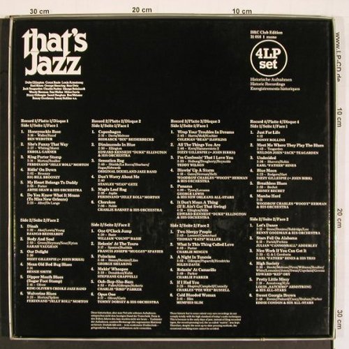 V.A.That's Jazz: Box, 48Tr. ,Club Edition, BRC (31 058 1 MONO), D, 1980 Typ: 4LP Best.-Nr.: V5030 Preis: 12,50 Euro
