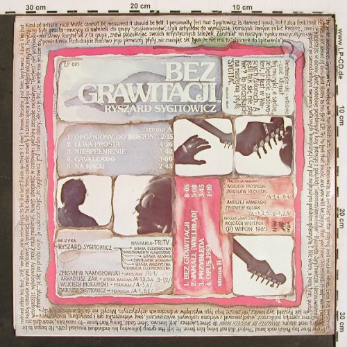 Sygitowicz,Ryszard: Bez Grawitacji, Wifon (LP-083), PL, 1985 Typ: LP Best.-Nr.: V5406 Preis: 6,00 Euro