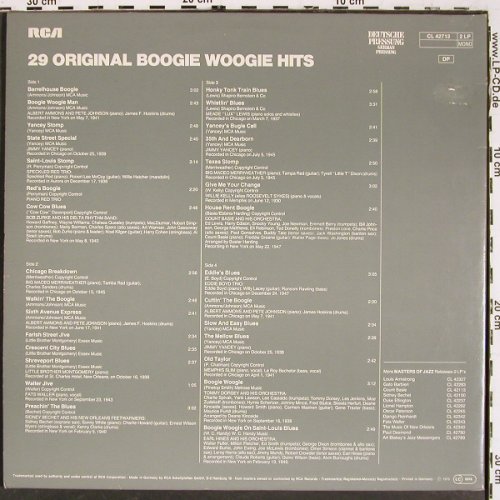 V.A.Masters Of Jazz Vol.11: 29 original Boogie Woogie Hits, Foc, RCA International(CL 42713), D, 1979 - 2LP - V5606 - 9,00 Euro