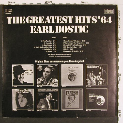 Bostic,Earl: The Greatest Hits of 1964, Bellaphon (BI 15160), D Typ: LP Best.-Nr.: V5620 Preis: 6,00 Euro