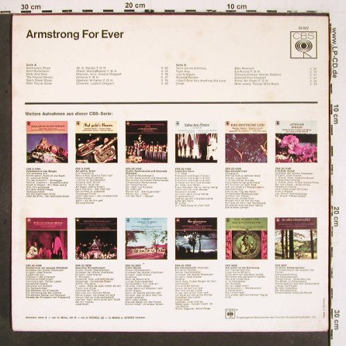 Armstrong,Louis: For Ever, m-/vg+, CBS (52 027), D Typ: LP Best.-Nr.: V6019 Preis: 5,00 Euro