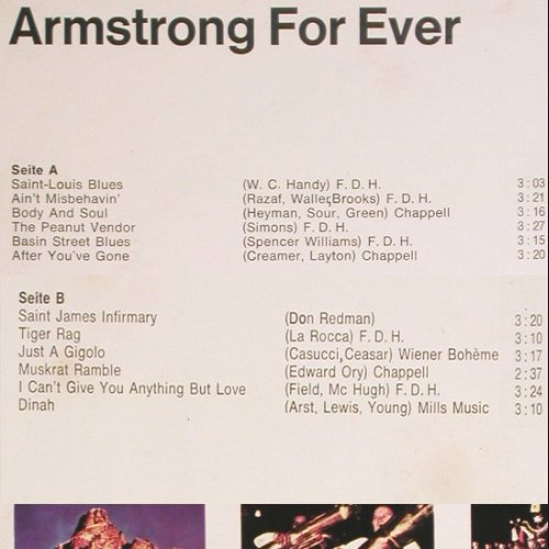 Armstrong,Louis: For Ever, m-/vg+, CBS (52 027), D Typ: LP Best.-Nr.: V6019 Preis: 5,00 Euro