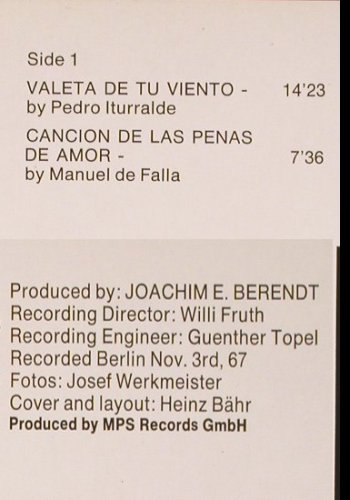 Iturralde Quintet,Pedro: Flamenco Jazz, Foc (1968), Crystal (066 CRY 45 798), D, Ri, 1980 Typ: LP Best.-Nr.: V6070 Preis: 20,00 Euro