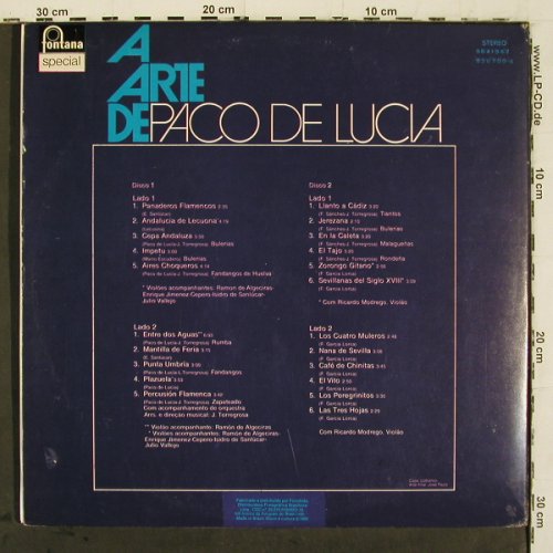 De Lucia,Paco: A Arte de, Foc, Ri (1975) m &sol;vg+, Fontana (664134 2), Brazil, 1986 Typ: 2LP Best.-Nr.: V6813 Preis: 9,00 Euro.
