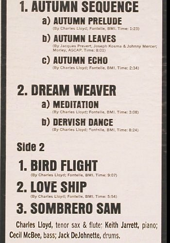 Lloyd Quartet,Charles: Dream Weaver (1966), Atlantic(SD 1459), US, Ri, co, 1975 - LP - V6899 - 25,00 Euro