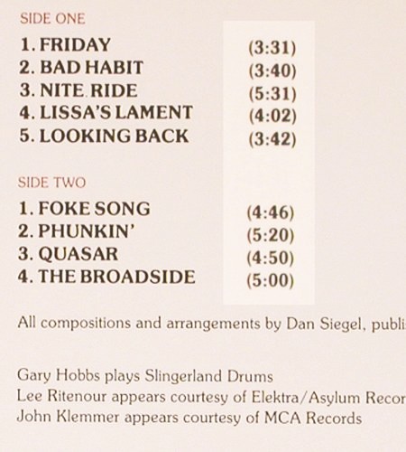 Siegel,Dan: Nite Ride, Inner City(IC 1046), US, 1980 - LP - V6957 - 7,50 Euro